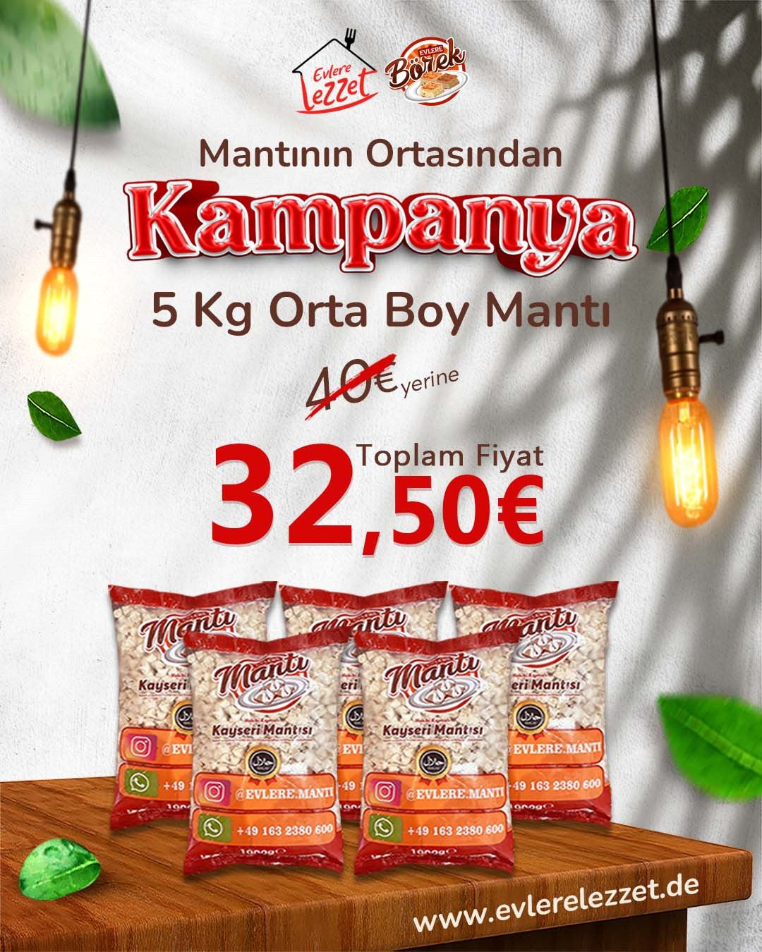 Orta Boy Manti 5 kg