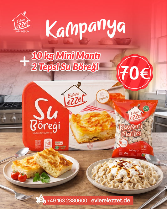 10 kg Mini Manti und 2 Stück Peynirli Börek