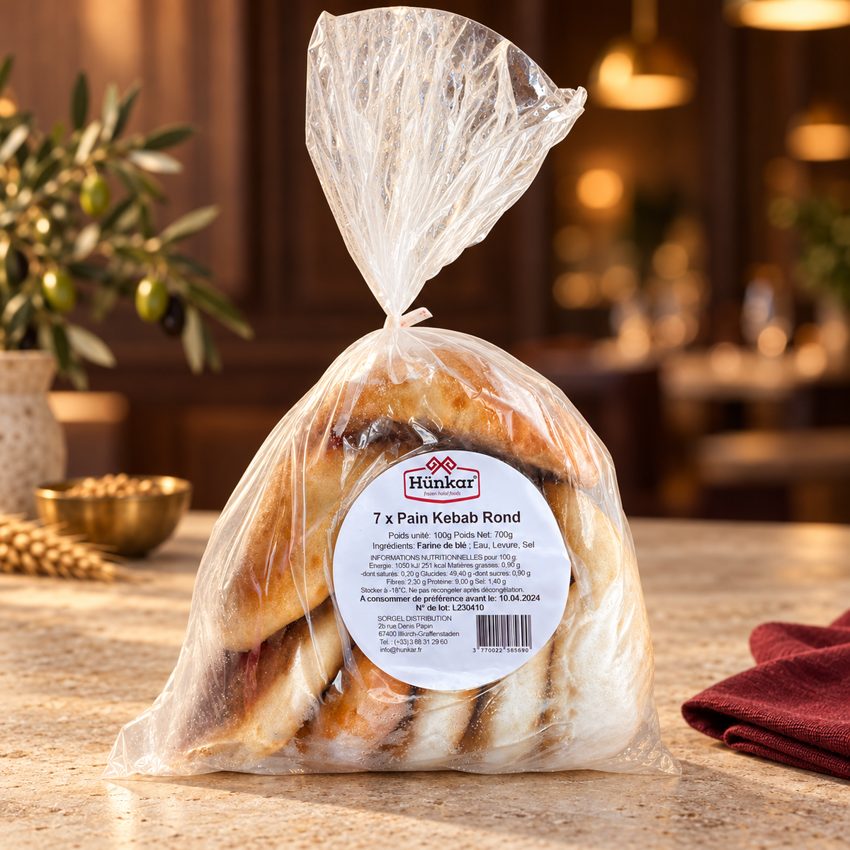 Yuvarlak Kebap Ekmeği x7 | Hünkar | 700 g