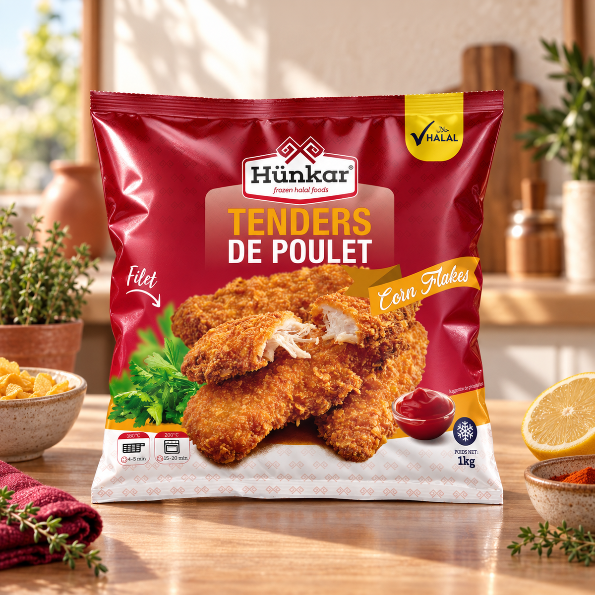 Tavuk Tenders Cornflakes | Hünkar | 1 kg