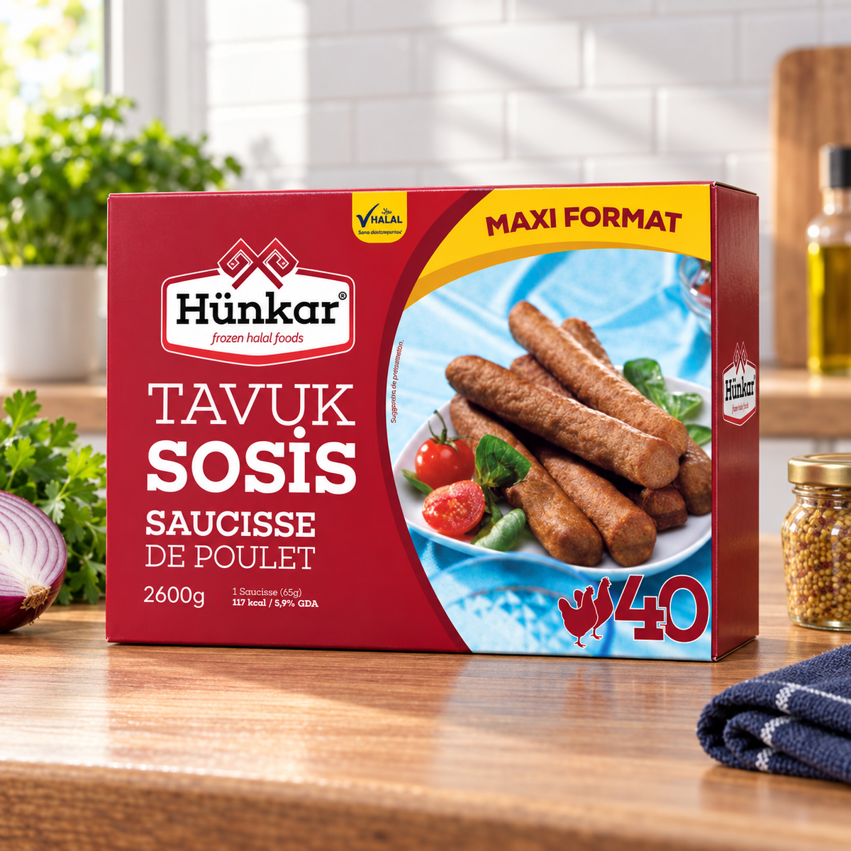 Tavuk Sosis x40 | Hünkar | 2600 g
