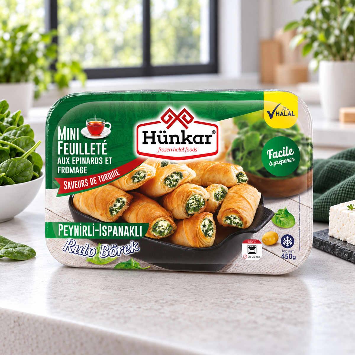 Peynirli Ispanaklı Rulo Börek | Hünkar | 450 g