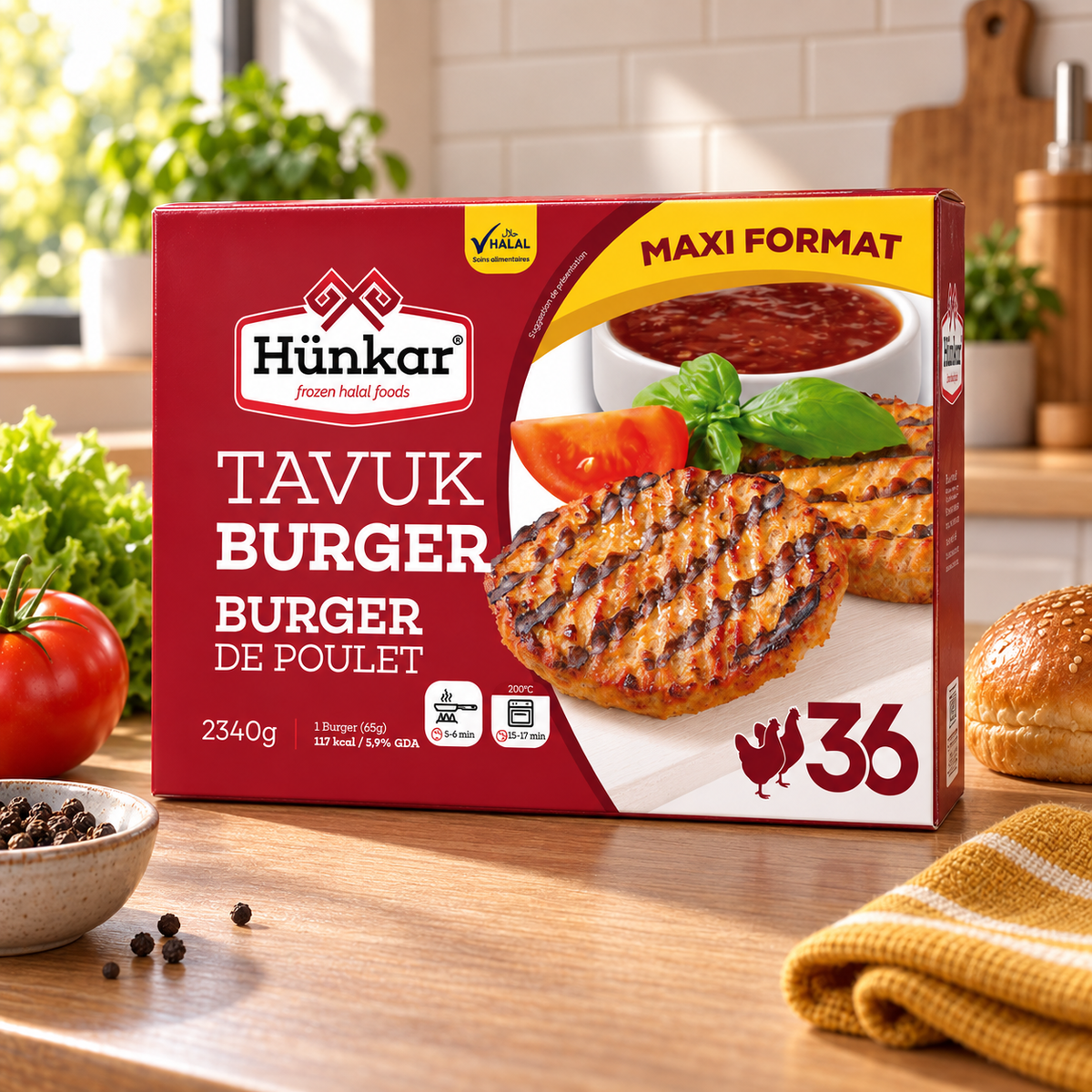 Tavuk Burger x36 | Hünkar | 2340 g