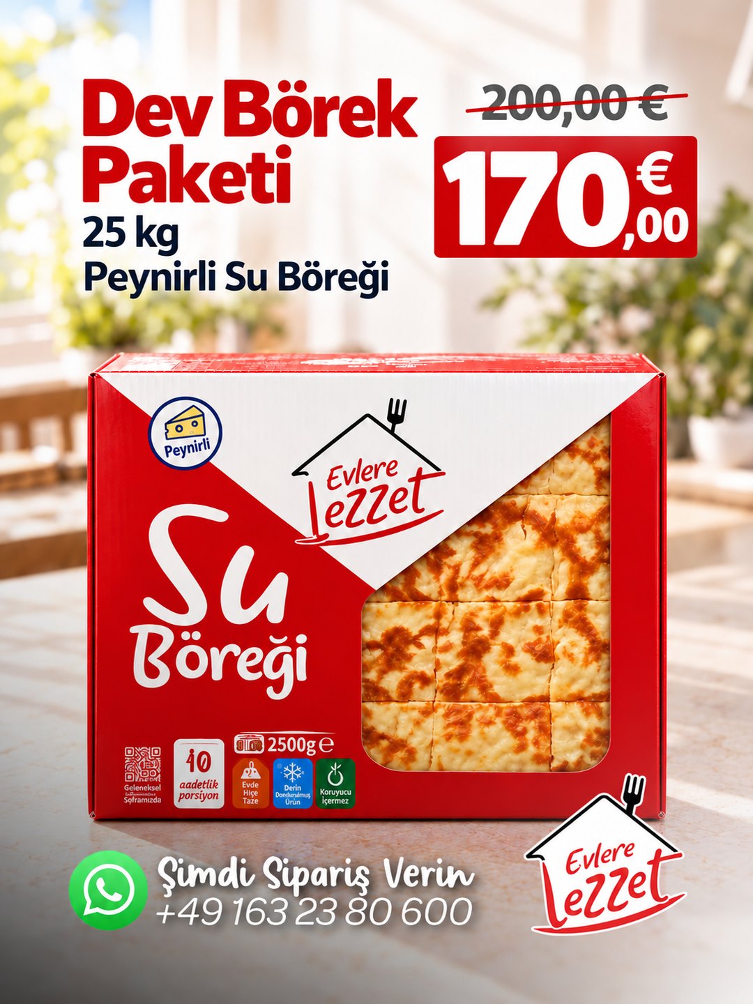 Dev Börek Paketi – 25 kg Peynirli Su Böreği
