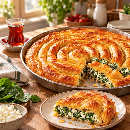 Ispanaklı Peynirli Tepsi Böreği | Hünkar | 700 g | Serviervorschlag