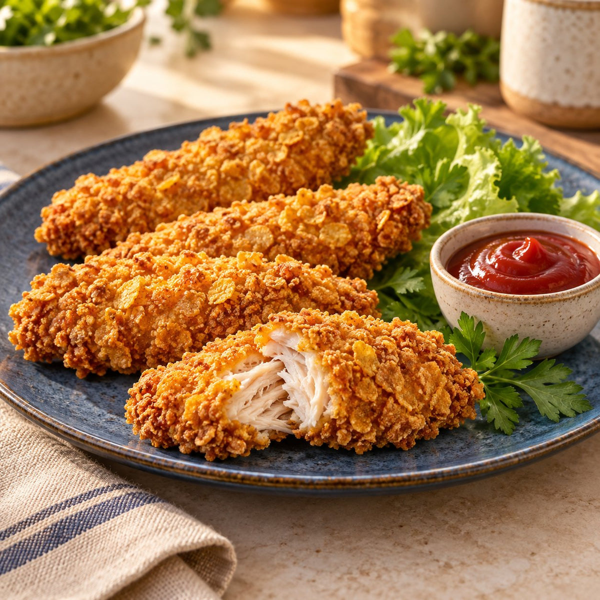 Tavuk Tenders Cornflakes | Hünkar | 1 kg | Serviervorschlag
